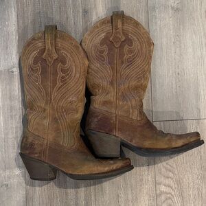 Ariat Brown Suede Western Cowboy Boots
